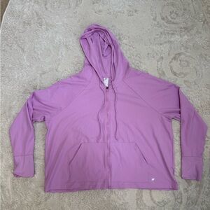 Fabletics Lavender‎ Zip Up Hoodie Womens 2X Activewear Stretch Jacket Plus Size